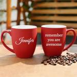 Personalized Coffee Mug Engraved with your Custom Text, Name or Logo-16oz (Matte Black)