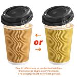 12 oz Disposable Coffee Cups with Lids - 90 Pack