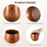 Set of 10 Natural Wood Tea and Sake Cups