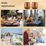 Set of 10 Natural Wood Tea and Sake Cups