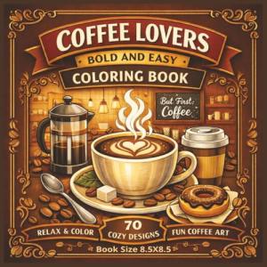 Coffee Lovers Coloring Book for Relaxation