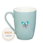 Christian Art Gifts Blue Butterfly Ceramic Coffee Mug – 12 oz. Microwave and Dishwasher-safe Inspirational Scripture Coffee and Tea Mug with Bible Verse: All Things Through Christ – Philippians 4:13