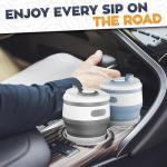 2-Pack Collapsible Coffee Cup Reusable – 12oz Leakproof Travel Coffee Mug, Silicone, Foldable & Portable for Hiking, Camping, Office | Lightweight, Heat-Resistant, Easy to Clean, Outdoor & Travel Cup