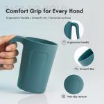 zoeynex Reusable Plastic Cups (12 oz) - Set of 4 | Unbreakable Plastic Coffee Mugs with Handles | Dishwasher and Microwave Safe | BPA Free & Eco-Friendly | Ideal Drinking Cups for Kitchen