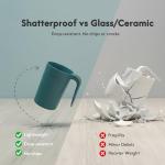 zoeynex Reusable Plastic Cups (12 oz) - Set of 4 | Unbreakable Plastic Coffee Mugs with Handles | Dishwasher and Microwave Safe | BPA Free & Eco-Friendly | Ideal Drinking Cups for Kitchen