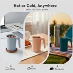 zoeynex Reusable Plastic Cups (12 oz) - Set of 4 | Unbreakable Plastic Coffee Mugs with Handles | Dishwasher and Microwave Safe | BPA Free & Eco-Friendly | Ideal Drinking Cups for Kitchen