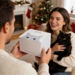 HEER Ceramic Tea Mug with Infuser and Lid, Cute Cat Tea Cup with Filter for Steeping Loose Leaf, Novelty Teacup Birthday Christmas Gifts for Men, Women, Cat Lovers. (Black)