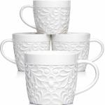 Set of 4 Nature-Inspired 16 Oz Ceramic Mugs