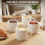 Set of 4 Nature-Inspired 16 Oz Ceramic Mugs