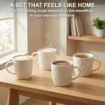 Set of 4 Nature-Inspired 16 Oz Ceramic Mugs