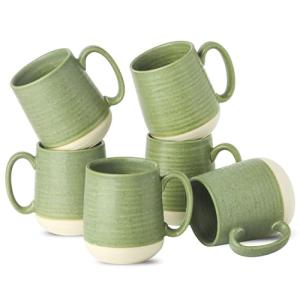 Set of 6 Stoneware Coffee Mugs - 15 Oz