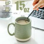 Set of 6 Stoneware Coffee Mugs - 15 Oz