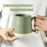 Set of 6 Stoneware Coffee Mugs - 15 Oz