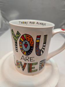 You Are Loved" Porcelain Coffee Mug, 16 oz