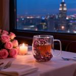 Real Flowers Inside Clear Glass Tea Cup, Double Wall Borosilicate Coffee Mug for Latte Cappuccino, Cute Aesthetic Floral Glassware, Romantic Gifts for Her Girlfriend Sister