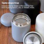 Fellow Carter Coffee Mug 16 oz For Travel - Wide Mouth Vacuum-Insulated Stainless Steel Tea and Coffee Tumbler with Ceramic Interior - Matte Black