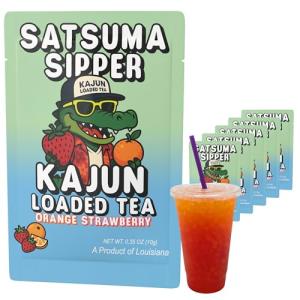Kajun Loaded Tea – Satsuma Sipper | Orange & Strawberry Flavor | Sugar Free Energy Tea Powder | 250mg Green Tea Caffeine | Zero Calories | Keto Friendly