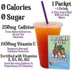 Kajun Loaded Tea – Satsuma Sipper | Orange & Strawberry Flavor | Sugar Free Energy Tea Powder | 250mg Green Tea Caffeine | Zero Calories | Keto Friendly