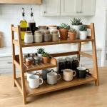 Lnncdsc 3 Tier Bamboo Matcha Station, coffee station organizer Shelf with Drawer for Kitchen Countertop, Tea Bar - Matcha Powder, Tools & Cup Organizer for Matcha Lovers, Home Baristas.