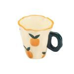 Koythin Ceramic Coffee Mug, Hand-painted Irregular Novelty Coffee Cup for Office and Home, Dishwasher and Microwave Safe, 10 oz/300 ml for Latte Tea Milk (Fresh Orange)