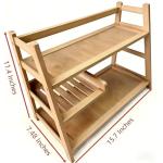 Lnncdsc 3 Tier Bamboo Matcha Station, coffee station organizer Shelf with Drawer for Kitchen Countertop, Tea Bar - Matcha Powder, Tools & Cup Organizer for Matcha Lovers, Home Baristas.
