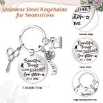 Inbagi 3 Pcs Sewing Gifts for Women Makeup Bag Seamstress 11 oz Coffee Mug Quilting Keychain Mother's Day Gifts for Mom Friends Sister Quilter Sewers