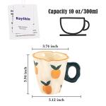 Koythin Ceramic Coffee Mug, Hand-painted Irregular Novelty Coffee Cup for Office and Home, Dishwasher and Microwave Safe, 10 oz/300 ml for Latte Tea Milk (Fresh Orange)
