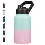 BJPKPK 87oz Insulated Water Bottle, Dishwasher Safe 2/3 Gallon Water Bottle with Ergonomic Handle, BPA Free Leak Proof Water Jug,Stainless Steel Metal Flasks with Anti-slip Bottom,Marshmallow