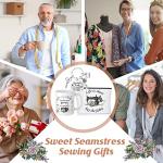 Inbagi 3 Pcs Sewing Gifts for Women Makeup Bag Seamstress 11 oz Coffee Mug Quilting Keychain Mother's Day Gifts for Mom Friends Sister Quilter Sewers