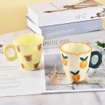 Koythin Ceramic Coffee Mug, Hand-painted Irregular Novelty Coffee Cup for Office and Home, Dishwasher and Microwave Safe, 10 oz/300 ml for Latte Tea Milk (Fresh Orange)