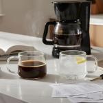 Aquach 16 oz Glass Coffee Mugs with Handle Set of 2 - Large Clear Glass Cups for Latte, Cappuccino, and Tea