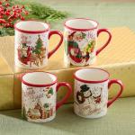 Certified International Santa's Retro Set of 4 Mugs: 5.25" x 3.75" x 4.25" 18 ounces, GREAT for Hot Cocoa by the fireplace, coffee, a latte, or your favorite green tea