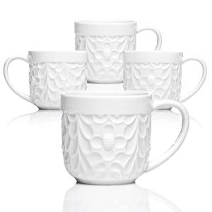 Set of 4 Nature-Inspired Ceramic Espresso Cups