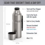 THERMOS Stainless King Vacuum-Insulated Beverage Bottle, 40 Ounce, Matte Stainless Steel