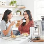 Stackable Porcelain Espresso Cups with Saucers - Set of 4