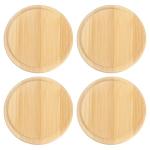 uxcell 4Pcs Bamboo Cup Lid 3.19 Inch, Wooden Cup Cover Coffee Mug Cover Tea Glass Drink Cup Lid, Reusable Wooden Round Cup Lid for Keeping Warm