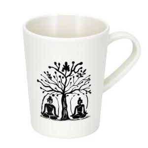 12OZ Bamboo Fiber Retro Yoga Pattern Mug for Adults and Children, Unbreakable Tumbler, Suitable for Tea, Coffee, Water, Milk.