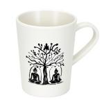 12OZ Bamboo Fiber Retro Yoga Pattern Mug for Adults and Children, Unbreakable Tumbler, Suitable for Tea, Coffee, Water, Milk.