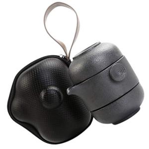 Hemoton Portable Kung Fu Tea Set with Ceramic Teapot and 2 Cups Travel Friendly Nesting Design with Filtered Infuser and Heat-Resistant Handle for Home and Outdoor Use