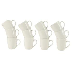 Gibson Home Great Essentials 12 Ounce Porcelain Coffee Mugs - Set of 12 - Cups for Latte, Hot Tea, Cappuccino, Mocha, Espresso, Cocoa