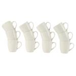 Gibson Home Great Essentials 12 Ounce Porcelain Coffee Mugs - Set of 12 - Cups for Latte, Hot Tea, Cappuccino, Mocha, Espresso, Cocoa