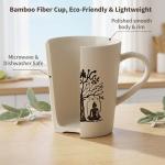 12OZ Bamboo Fiber Retro Yoga Pattern Mug for Adults and Children, Unbreakable Tumbler, Suitable for Tea, Coffee, Water, Milk.