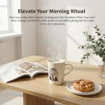 12OZ Bamboo Fiber Retro Yoga Pattern Mug for Adults and Children, Unbreakable Tumbler, Suitable for Tea, Coffee, Water, Milk.