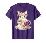 Bunny in Bloom Easter Tea Cup Chinoiserie Grandmillennial T-Shirt