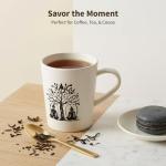 12OZ Bamboo Fiber Retro Yoga Pattern Mug for Adults and Children, Unbreakable Tumbler, Suitable for Tea, Coffee, Water, Milk.