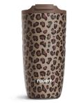 TOURIT 16 oz Travel Coffee Mug, Insulated Stainless Steel Travel Mug with Lid, Leak-Proof Double-Wall Vacuum Tumbler, Reusable Coffee Cup - Brown leopard