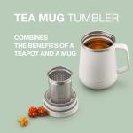 LocknLock Metro Tea Mug Violet 13oz/400ml, Tea and Coffee Mug Cups with Tea Infuser Strainer, Lid and Handle, Double Wall Stainless Steel Vacuum Insulated Travel Tumbler