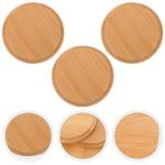 BESTonZON 12 Pcs Bamboo Mug Cover Lids Round Wood Mason Jar Lids for Coffee Cups Tea Cups Hot Drink Cup Lids Replacement Accessories for Travel and Home