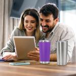 Eyasure 20 oz Tumbler with lid Double Wall Vacuum Insulated Tumblers Stainless Steel Coffee Mug Travel Coffee Tumbler Powder Coated Tumbler Cup Keep Hot&Cold - (Stainless 1 Pack)