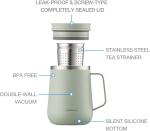 LocknLock Metro Tea Mug Violet 13oz/400ml, Tea and Coffee Mug Cups with Tea Infuser Strainer, Lid and Handle, Double Wall Stainless Steel Vacuum Insulated Travel Tumbler